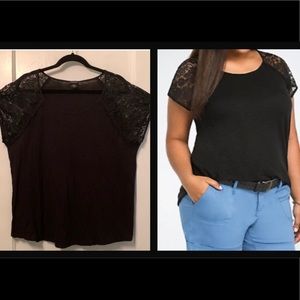 Torrid | Floral Lace Raglan Tee
